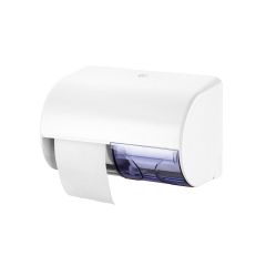 Toilettenpapierspender ABS Kunststoff weiß für 2 Normalrollen horizontal