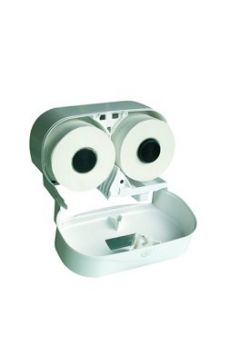 Toilettenpapierspender ABS Kunststoff weiß für 2 Rollen nebeneinander