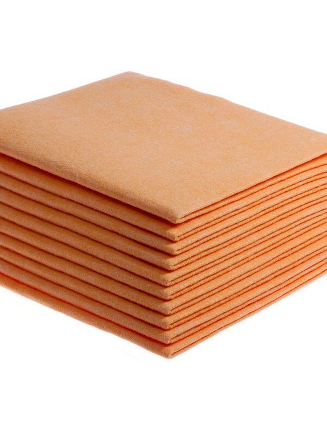 5 Stück Bodentuch Scheuertuch sehr saugstark Vlies orange 50 x 70cm 